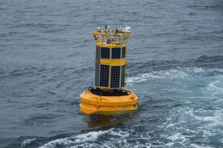 One of the data buoy's belonging to the Irish Marine Data Buoy Observation Network, managed by the Marine Institute in collaboration with Met Éireann. 