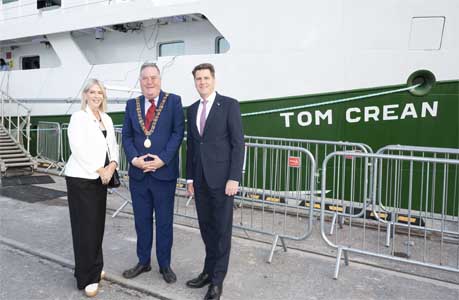Cork City CEO Valerie O Sullivan, Lord Mayor of Cork, Cllr Dan Boyle and Dr Rick Officer, CEO of the Marine Institute