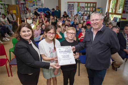 Happy World Ocean's Day! Thrilled to celebrate with Brittas Bay Mixed National School, Co. Wicklow, national winners of the Explorers Ocean Champions Award! Pictured with TD Jennifer Whitmore and Marine Institute Director Joe Silke, recognising their vital project: "Why Keeping the Ocean Healthy Matters in Education.”
