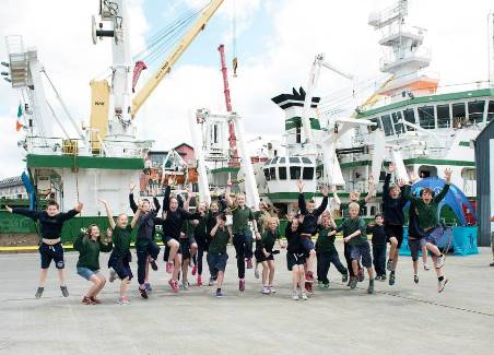 As part of the SEA FOR SOCIETY ocean awareness initiative pupils from Glenageary Killiney National School, Dublin visited the Marine Institute's RV Celtic Explorer in Galway. Photo:Andrew Downes:XPOSURE — with @explore.