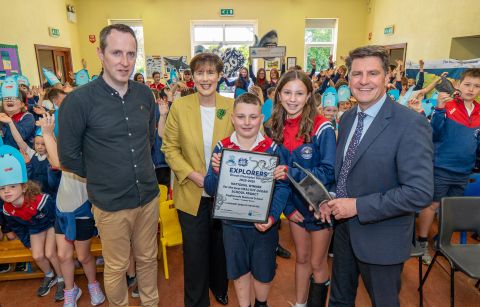 Minister Foley with Aughacasla NS Explorers Ocean Champions 2026