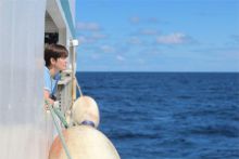 Artist Carol Anne Connolly on the Marine Institute's RV Celtic Explorer