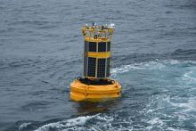 One of the data buoy's belonging to the Irish Marine Data Buoy Observation Network, managed by the Marine Institute in collaboration with Met Éireann. 