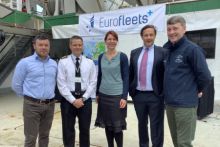L-R: Andrea Carbulotto (OGS - Instituto Nazionale di Oceanografia e di Geofisica Sperimentale), Captain Denis Rowan (RV Celtic Explorer), Anneli Strobel (Alfred Wegener Institute for Polar and Marine Research, Germany), Aodhán Fitzgerald (Research Vessels Operations Manager, Marine Institute) and Dr Peter Heffernan (CEO Marine Institute). 