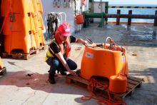 DIAS scientists collect unique data from the bottom of the Atlantic Ocean. Photo Credit: SEA-SEIS Team