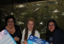 Explorers Education Programme celebrates World Earth Day. L-R Cushla Dromgool-Regan, Marine Institute, Roisin Dobey, Mary Immaculate College and Dr Noirin Burke, Galway Atlantaquaria