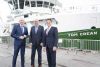 As part of European Maritime Day 2025, the Marine Institute hosted a high-level networking event aboard Ireland’s newest national research vessel, the RV Tom Crean, on Friday morning, 23rd May in the Port of Cork. Attendees included the Lord Mayor of Cork, Cllr Dan Boyle, European Commissioner for Fisheries and Oceans, Costas Kadis, and Minister of State Timmy Dooley, Dr Rick Officer, CEO of the Marine Institute, as well as senior policymakers, marine scientists, and stakeholders. The event provided an oppo