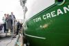 Granddaughter of Tom Crean, Aileen Crean O’Brien, smashes  the bottle to officially launch Ireland’s new marine research vessel, the RV Tom Crean at Dingle Harbour with Minister for Agriculture, Food and the Marine Charlie Mc Conalogue  &  Minister for Education Norma Foley. Picture credit to Andrew Downes, XPOSURE
